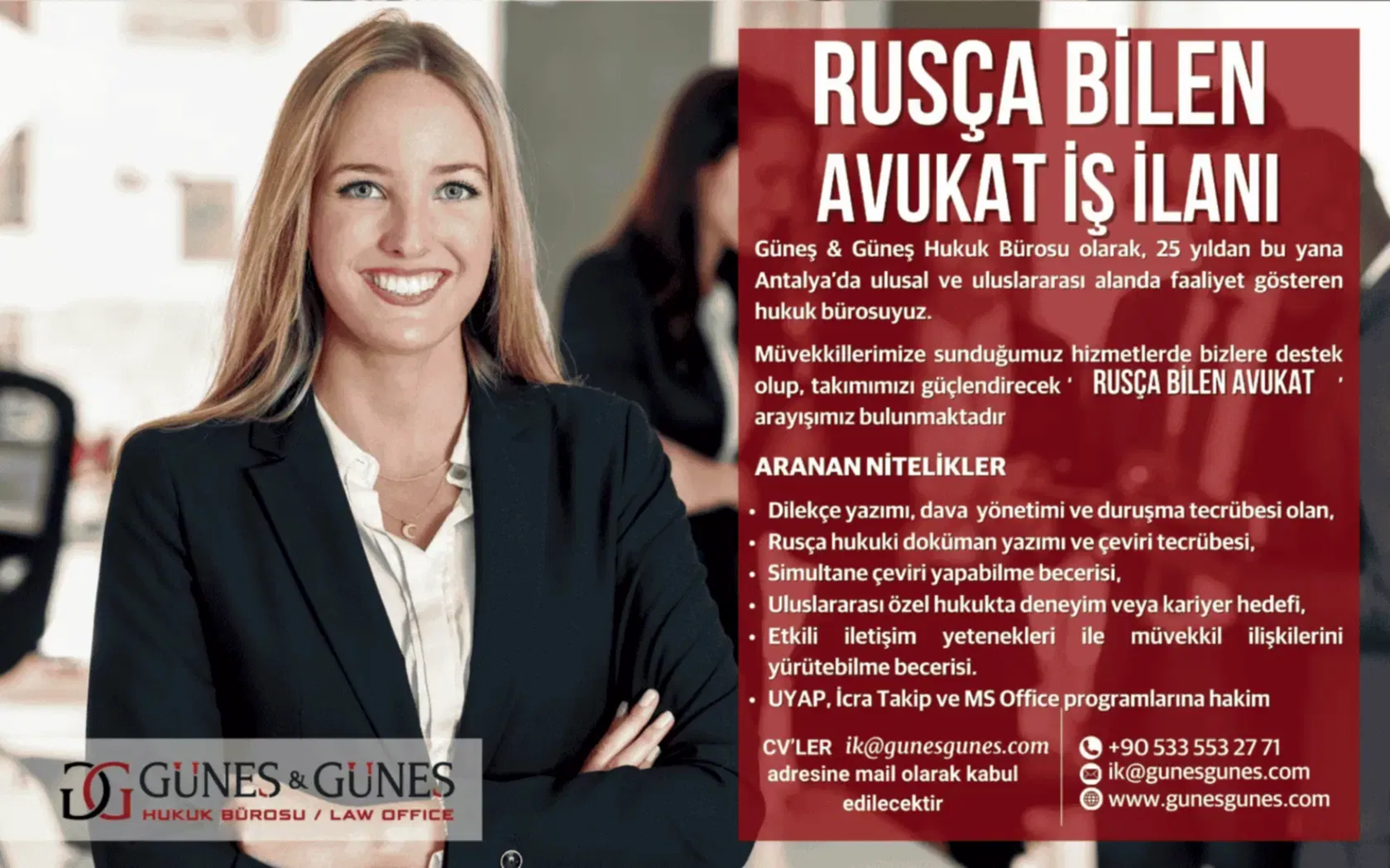 Rusça Bilen Avukat İş İlanı